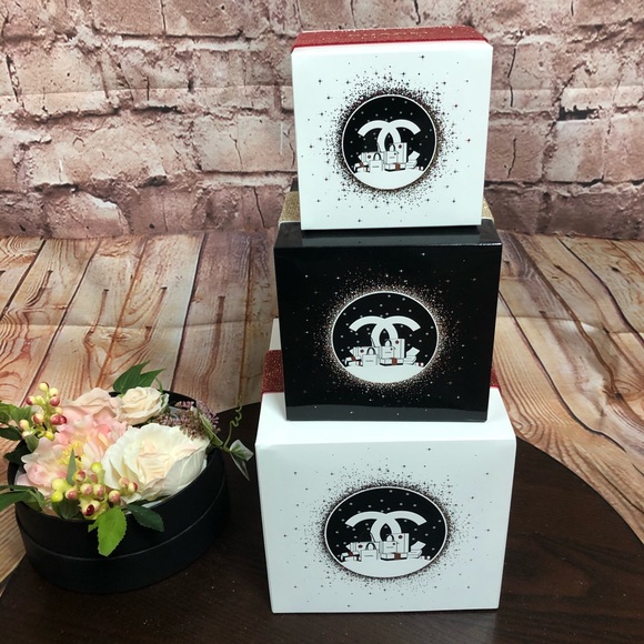 CHANEL stackable decorative boxes nesting